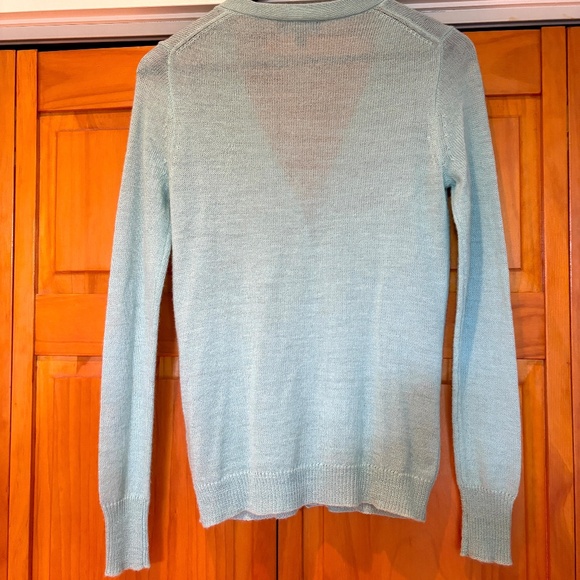 J Crew Blue Cardigan Sweater Jeweled Buttons, Pockets Size Small Italian Alpaca - Picture 3 of 10